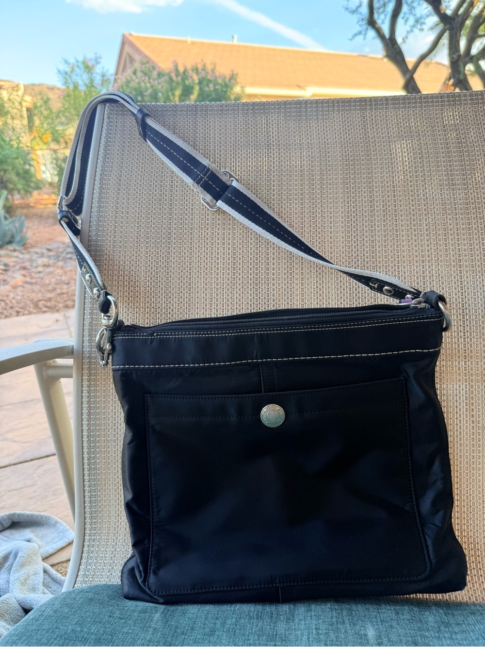 Coach Black Nylon Crossbody Bag Adjustable Strap (see all notes and pictures)